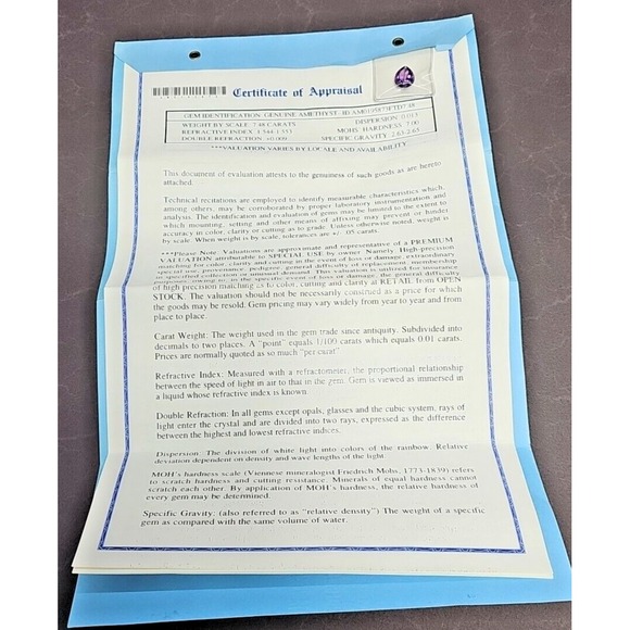 Natural Purple Amethyst Pear 7.48 Carat Loose Gemstone COA Jewelry Making - Picture 8 of 12